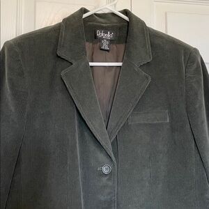 Women’s sz 14P Rafaella Olive Corduroy blazer 3 button close/3 button cuff